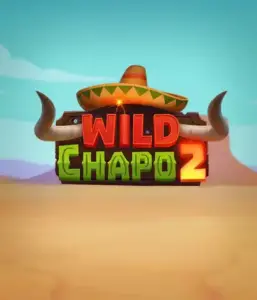 Experience the colorful Mexican desert with the Wild Chapo 2 game by Relax Gaming, showcasing a whimsical bull wearing a sombrero amid a serene desert backdrop. This graphic captures the fun and adventure of the game, perfect for fans of animated adventure slots, offering a captivating adventure.