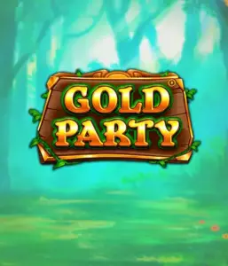 Discover the fairy-tale forest of the Gold Party game by Pragmatic Play, highlighting a beautifully designed wooden sign engraved with golden letters. The backdrop of misty green forest which adds a mystical touch to the overall ambiance. Great for players who love magical and nature-inspired games, promising a whimsical adventure. 